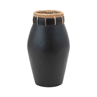 10" Black Terracotta Vase