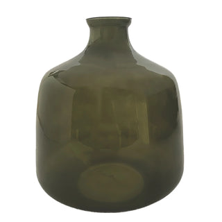 10" Green Glass Vase