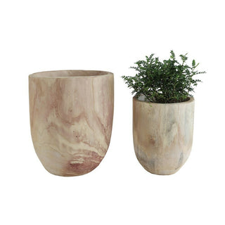 LG Paulownia Wood Pot