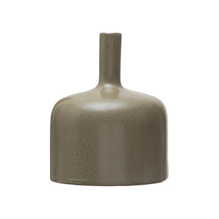 5"H Brown Stoneware Vase
